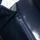 CELINE C Sulky Shoulder Bag Canvas Leather Navy Gold Auth ep11628-22