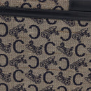 CELINE C Sulky Shoulder Bag Canvas Leather Navy Gold Auth ep11628-4