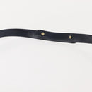 CELINE C Sulky Shoulder Bag Canvas Leather Navy Gold Auth ep11628-9