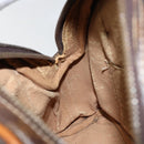 CELINE Macadam Canvas Hand Bag PVC Leather Brown Gold Auth ep11630-18