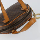 CELINE Macadam Canvas Hand Bag PVC Leather Brown Gold Auth ep11630-6