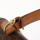 CELINE Macadam Canvas Handtasche PVC Leder Braun Gold Auth ep11633-9