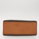 CELINE Macadam Canvas Handtasche PVC Leder Braun Gold Auth ep11633-5