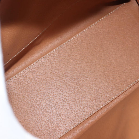 CELINE Macadam Canvas Hand Bag PVC Leather Brown Gold Auth ep11633