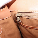 CELINE Macadam Canvas Handtasche PVC Leder Braun Gold Auth ep11633-25