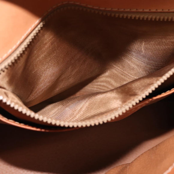 CELINE Macadam Canvas Hand Bag PVC Leather Brown Gold Auth ep11633