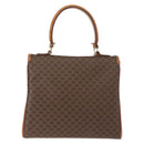 CELINE Macadam Canvas Hand Bag PVC Leather Brown Gold Auth ep11633-3