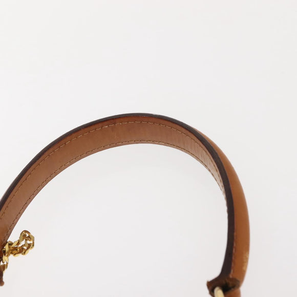 CELINE Macadam Canvas Hand Bag PVC Leather Brown Gold Auth ep11633