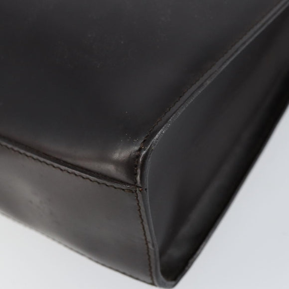 GUCCI Shoulder Bag Leather Brown Silver Auth ep11636