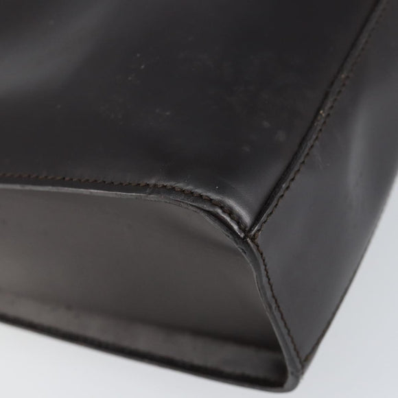 GUCCI Shoulder Bag Leather Brown Silver Auth ep11636