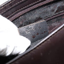 GUCCI Shoulder Bag Leather Brown Silver Auth ep11636-12