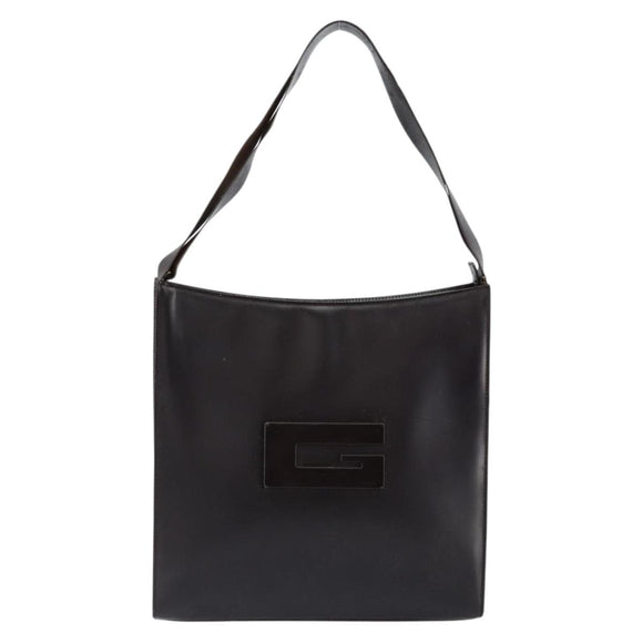 GUCCI Shoulder Bag Leather Brown Silver Auth ep11636