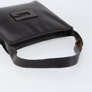 GUCCI Shoulder Bag Leather Brown Silver Auth ep11636-7