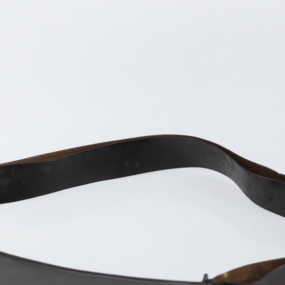 GUCCI Shoulder Bag Leather Brown Silver Auth ep11636