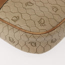 Christian Dior Honeycomb Canvas Chain Shoulder Bag PVC Beige Gold Auth ep11637-15