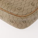 Christian Dior Honeycomb Canvas Chain Shoulder Bag PVC Beige Gold Auth ep11637-16