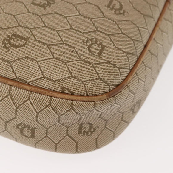 Christian Dior Honeycomb Canvas Chain Shoulder Bag PVC Beige Gold Auth ep11637