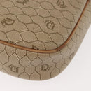 Christian Dior Honeycomb Canvas Chain Shoulder Bag PVC Beige Gold Auth ep11637-8