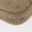 Christian Dior Honeycomb Canvas Chain Shoulder Bag PVC Beige Gold Auth ep11637-17