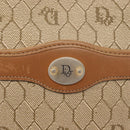 Christian Dior Honeycomb Canvas Chain Shoulder Bag PVC Beige Gold Auth ep11637-18