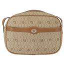 Christian Dior Honeycomb Canvas Chain Shoulder Bag PVC Beige Gold Auth ep11637-13