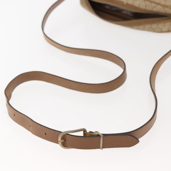 Christian Dior Honeycomb Canvas Chain Shoulder Bag PVC Beige Gold Auth ep11637