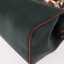 FENDI Pecan Canvas Hand Bag PVC 2way Black Brown gold Auth ep11638-15