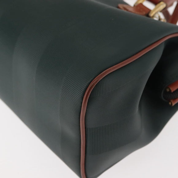 FENDI Pecan Canvas Hand Bag PVC 2way Black Brown gold Auth ep11638