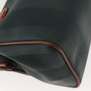 FENDI Pecan Canvas Hand Bag PVC 2way Black Brown gold Auth ep11638-16