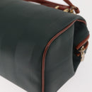 FENDI Pecan Canvas Hand Bag PVC 2way Black Brown gold Auth ep11638-17