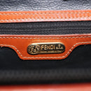 FENDI Pecan Canvas Hand Bag PVC 2way Black Brown gold Auth ep11638-19
