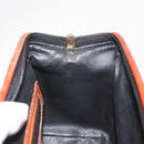 FENDI Pecan Canvas Hand Bag PVC 2way Black Brown gold Auth ep11638-20