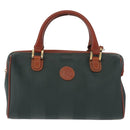 FENDI Pecan Canvas Hand Bag PVC 2way Black Brown gold Auth ep11638-13