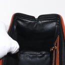 FENDI Pecan Canvas Hand Bag PVC 2way Black Brown gold Auth ep11638-21