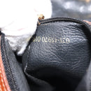 FENDI Pecan Canvas Hand Bag PVC 2way Black Brown gold Auth ep11638-12