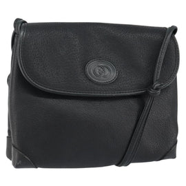 GUCCI Shoulder Bag Leather Black Gold 49 007 5548 Auth ep11639