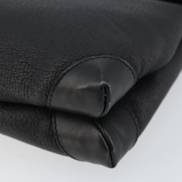 GUCCI Shoulder Bag Leather Black Gold 49 007 5548 Auth ep11639