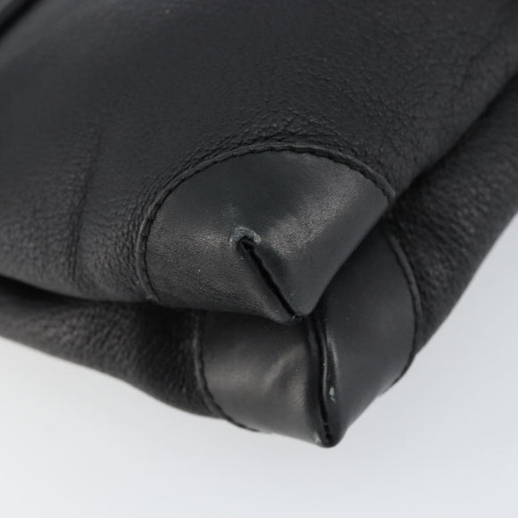 GUCCI Shoulder Bag Leather Black Gold 49 007 5548 Auth ep11639