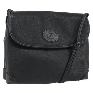 GUCCI Shoulder Bag Leather Black Gold 49 007 5548 Auth ep11639