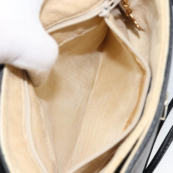 GUCCI Shoulder Bag Leather Black Gold 49 007 5548 Auth ep11639