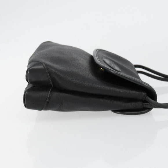 GUCCI Shoulder Bag Leather Black Gold 49 007 5548 Auth ep11639