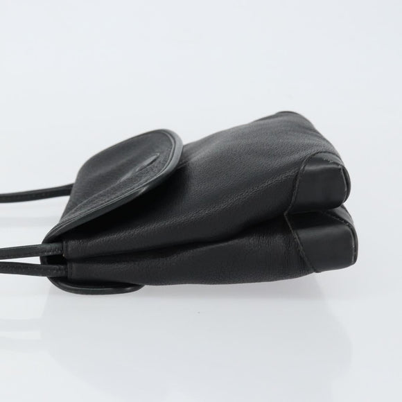 GUCCI Shoulder Bag Leather Black Gold 49 007 5548 Auth ep11639