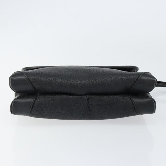 GUCCI Shoulder Bag Leather Black Gold 49 007 5548 Auth ep11639