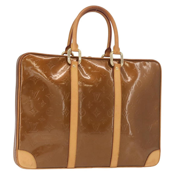 LOUIS VUITTON Monogram Vernis Van Damme Hand Bag Bronze M91125 LV Auth ep11640