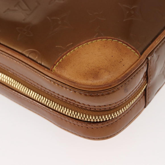 LOUIS VUITTON Monogram Vernis Van Damme Hand Bag Bronze M91125 LV Auth ep11640