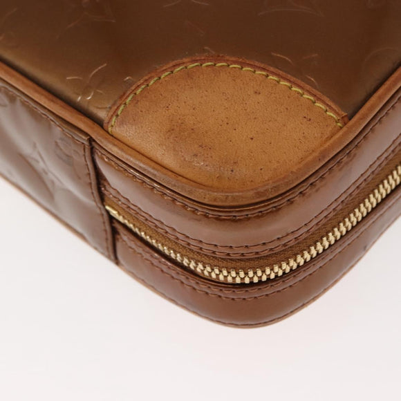 LOUIS VUITTON Monogram Vernis Van Damme Hand Bag Bronze M91125 LV Auth ep11640