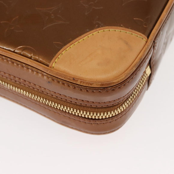 LOUIS VUITTON Monogram Vernis Van Damme Hand Bag Bronze M91125 LV Auth ep11640