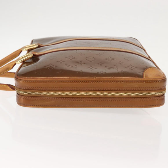 LOUIS VUITTON Monogram Vernis Van Damme Hand Bag Bronze M91125 LV Auth ep11640