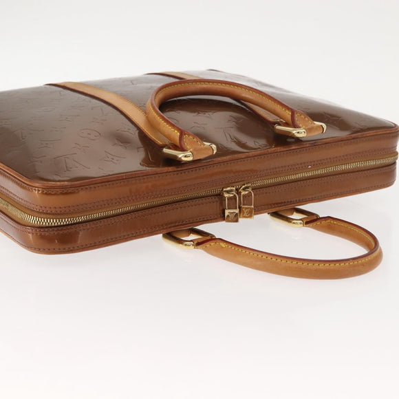 LOUIS VUITTON Monogram Vernis Van Damme Hand Bag Bronze M91125 LV Auth ep11640
