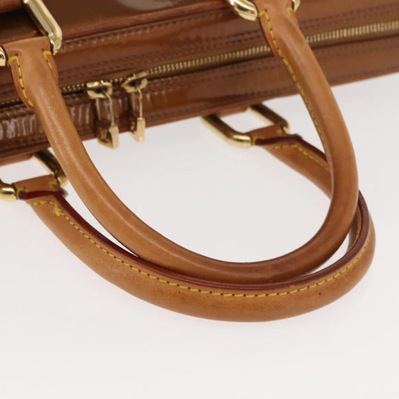 LOUIS VUITTON Monogram Vernis Van Damme Hand Bag Bronze M91125 LV Auth ep11640